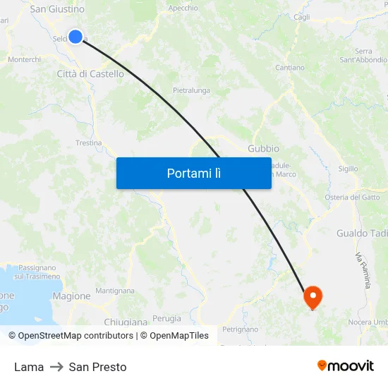 Lama to San Presto map