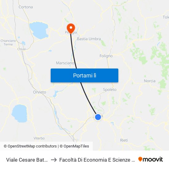 Viale Cesare Battisti 5 to Facoltà Di Economia E Scienze Politiche map