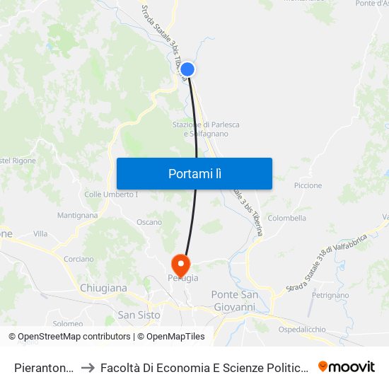 Pierantonio to Facoltà Di Economia E Scienze Politiche map