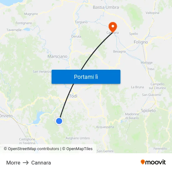 Morre to Cannara map