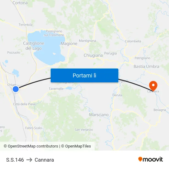 S.S.146 to Cannara map
