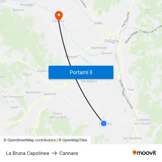 La Bruna Capolinea to Cannara map