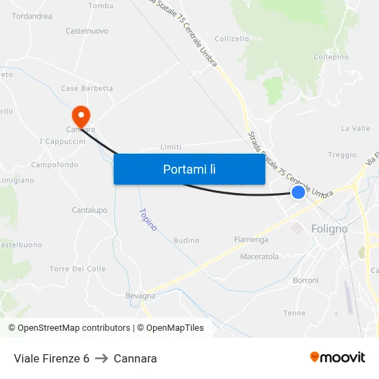 Viale Firenze 6 to Cannara map
