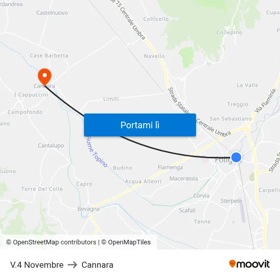 V.4 Novembre to Cannara map