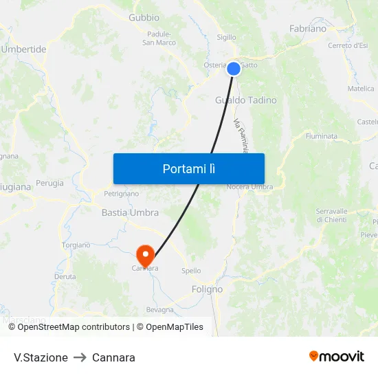 V.Stazione to Cannara map