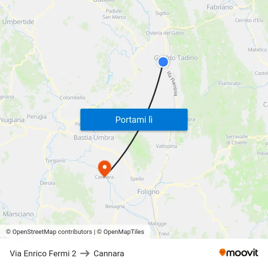Via Enrico Fermi 2 to Cannara map