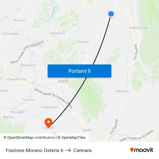 Frazione Morano Osteria 6 to Cannara map