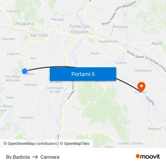 Bv.Badiola to Cannara map
