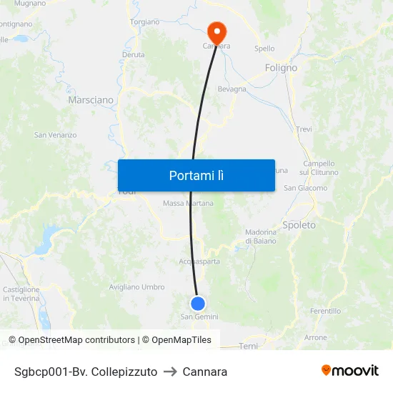 Sgbcp001-Bv. Collepizzuto to Cannara map