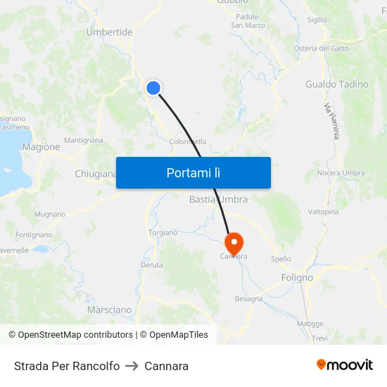 Strada Per Rancolfo to Cannara map