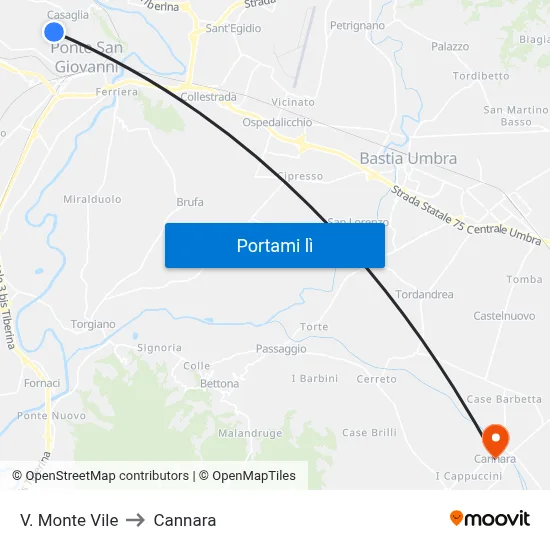 V. Monte Vile to Cannara map