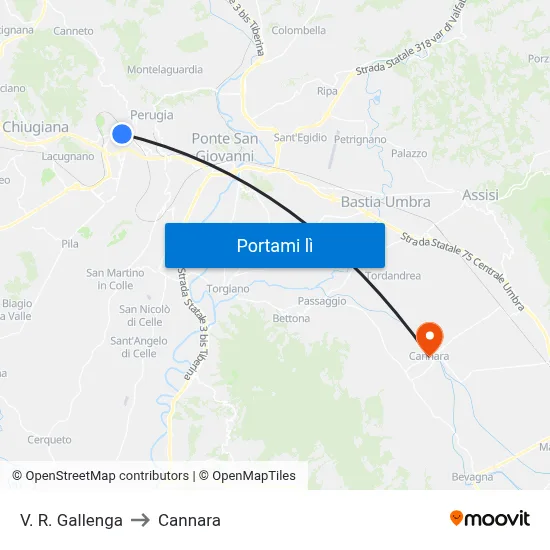 V. R. Gallenga to Cannara map