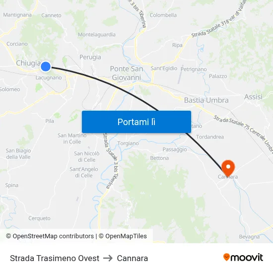 Strada Trasimeno Ovest to Cannara map