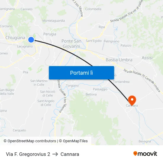 Via F. Gregorovius 2 to Cannara map