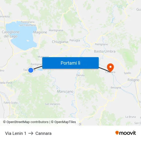 Via Lenin 1 to Cannara map