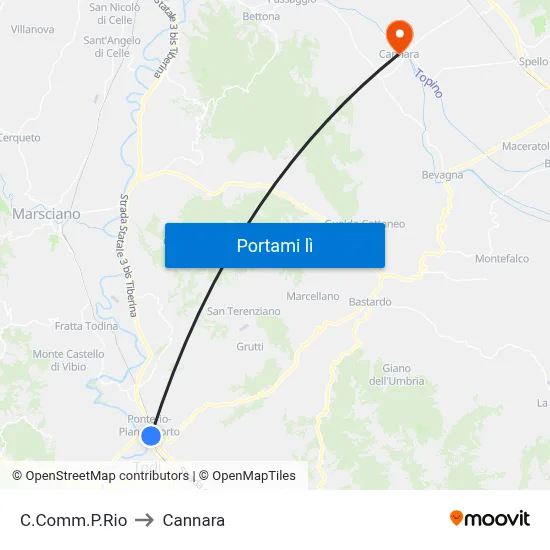 C.Comm.P.Rio to Cannara map