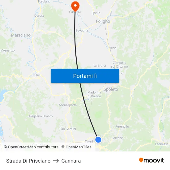 Strada Di Prisciano to Cannara map