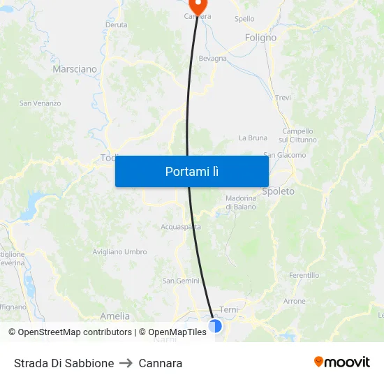 Strada Di Sabbione to Cannara map