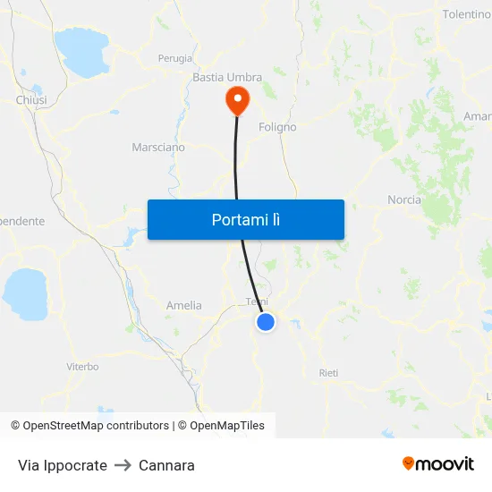 Via Ippocrate to Cannara map