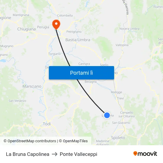 La Bruna Capolinea to Ponte Valleceppi map