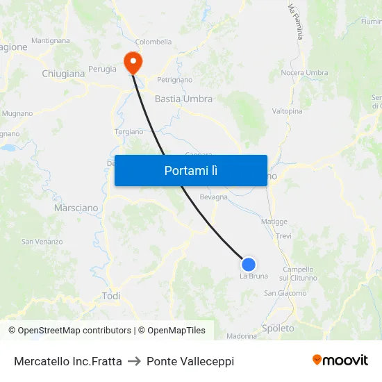 Mercatello Inc.Fratta to Ponte Valleceppi map