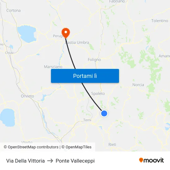 Via Della Vittoria to Ponte Valleceppi map