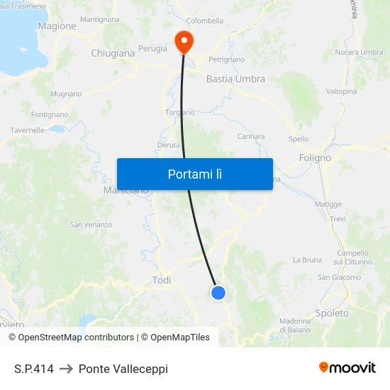 S.P.414 to Ponte Valleceppi map