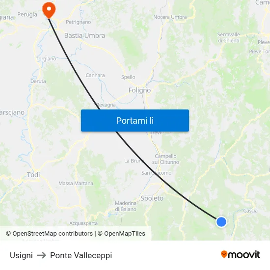 Usigni to Ponte Valleceppi map