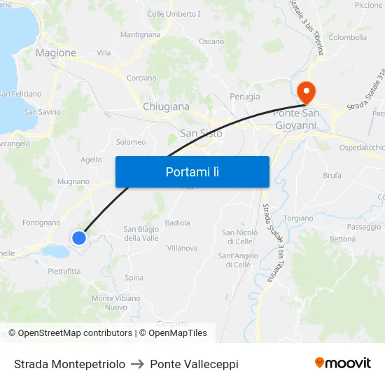 Strada Montepetriolo to Ponte Valleceppi map