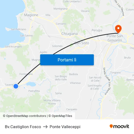 Bv.Castiglion Fosco to Ponte Valleceppi map