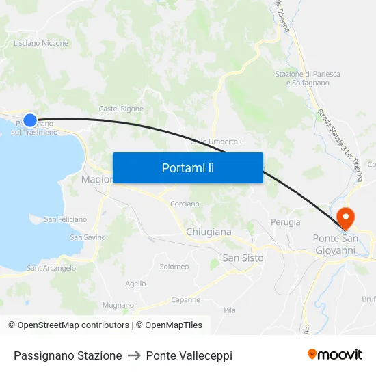 Passignano Stazione to Ponte Valleceppi map