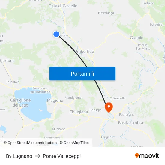 Bv.Lugnano to Ponte Valleceppi map