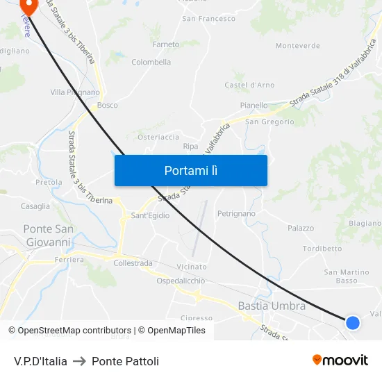 V.P.D'Italia to Ponte Pattoli map