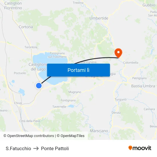 S.Fatucchio to Ponte Pattoli map
