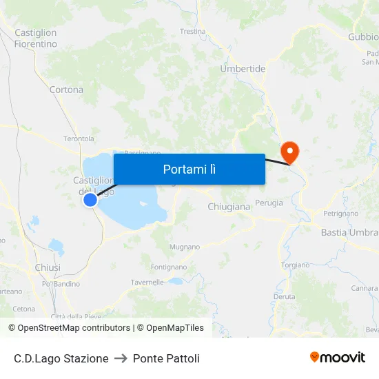 C.D.Lago Stazione to Ponte Pattoli map