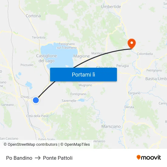 Po Bandino to Ponte Pattoli map