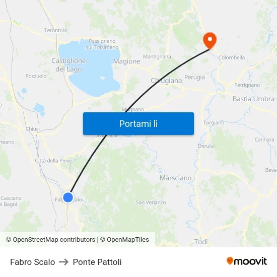 Fabro Scalo to Ponte Pattoli map