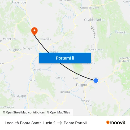 Località Ponte Santa Lucia 2 to Ponte Pattoli map