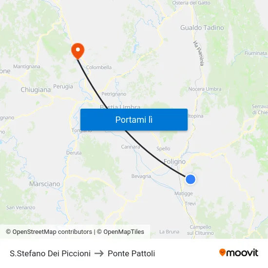 S.Stefano Dei Piccioni to Ponte Pattoli map