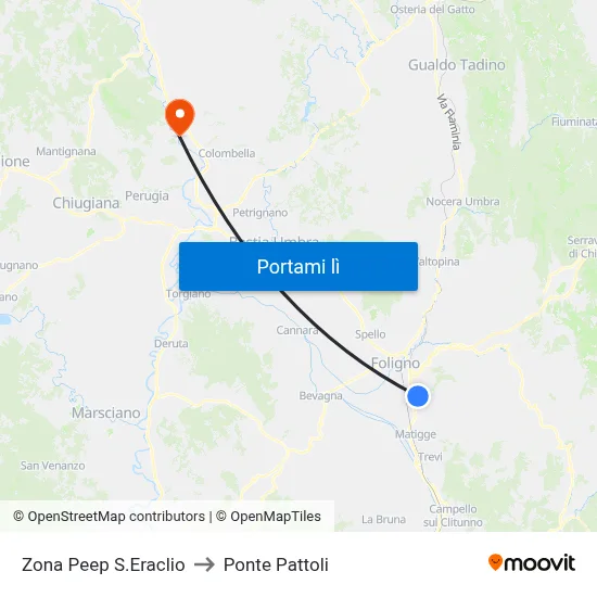 Zona Peep S.Eraclio to Ponte Pattoli map