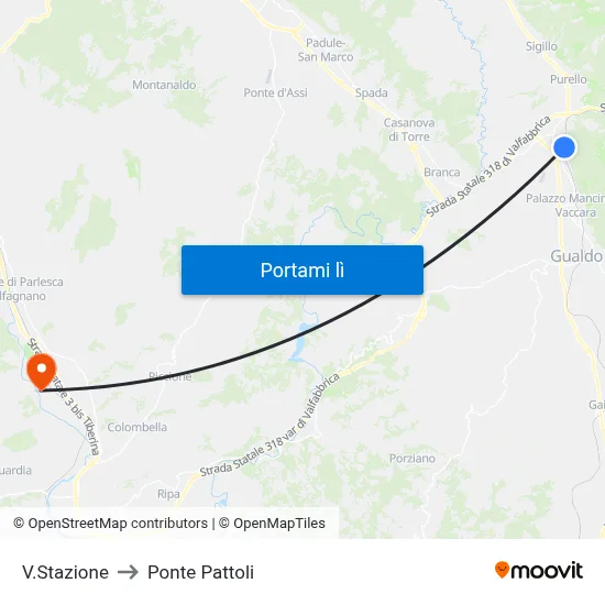 V.Stazione to Ponte Pattoli map