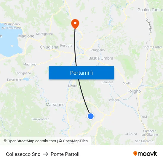Collesecco Snc to Ponte Pattoli map
