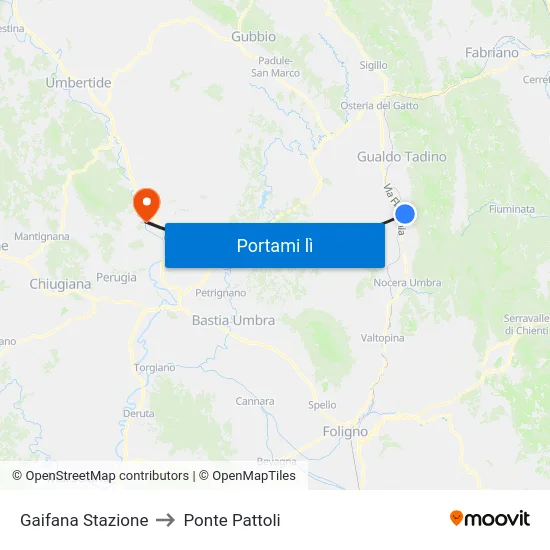 Gaifana Stazione to Ponte Pattoli map
