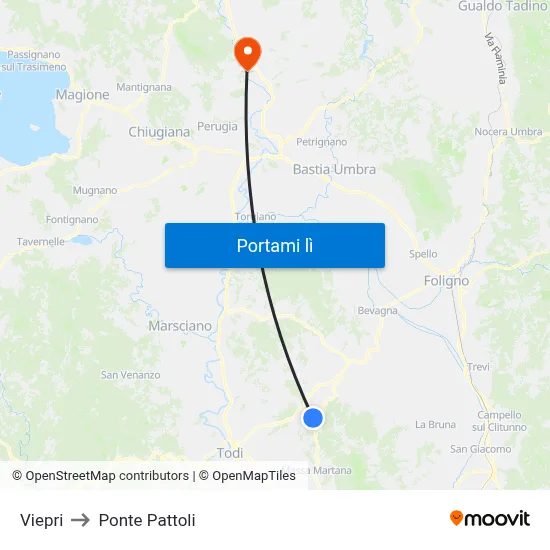 Viepri to Ponte Pattoli map