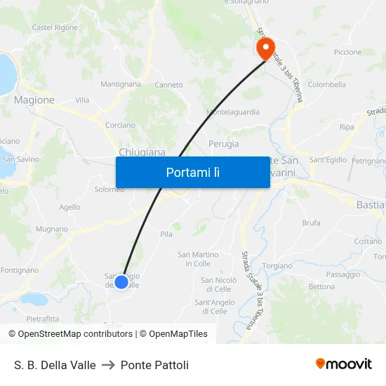 S. B. Della Valle to Ponte Pattoli map