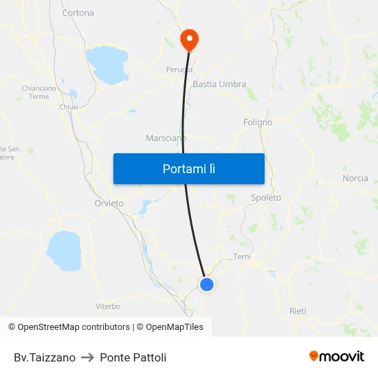 Bv.Taizzano to Ponte Pattoli map
