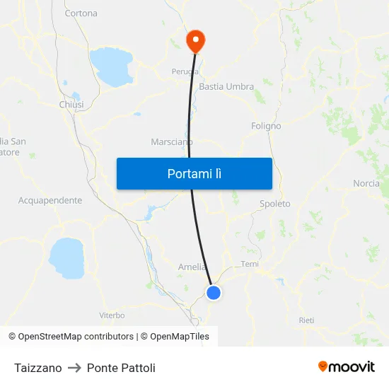 Taizzano to Ponte Pattoli map