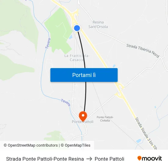 Strada Ponte Pattoli-Ponte Resina to Ponte Pattoli map
