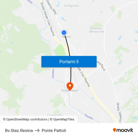 Bv.Staz.Resina to Ponte Pattoli map