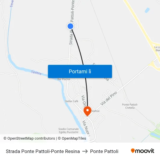 Strada Ponte Pattoli-Ponte Resina to Ponte Pattoli map